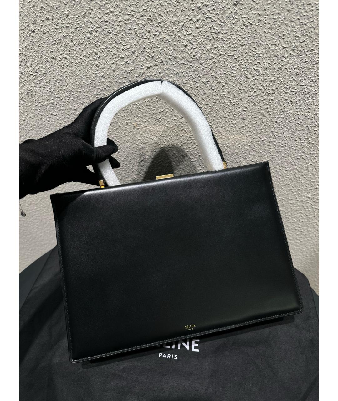 CELINE Черная кожаная сумка тоут, фото 2