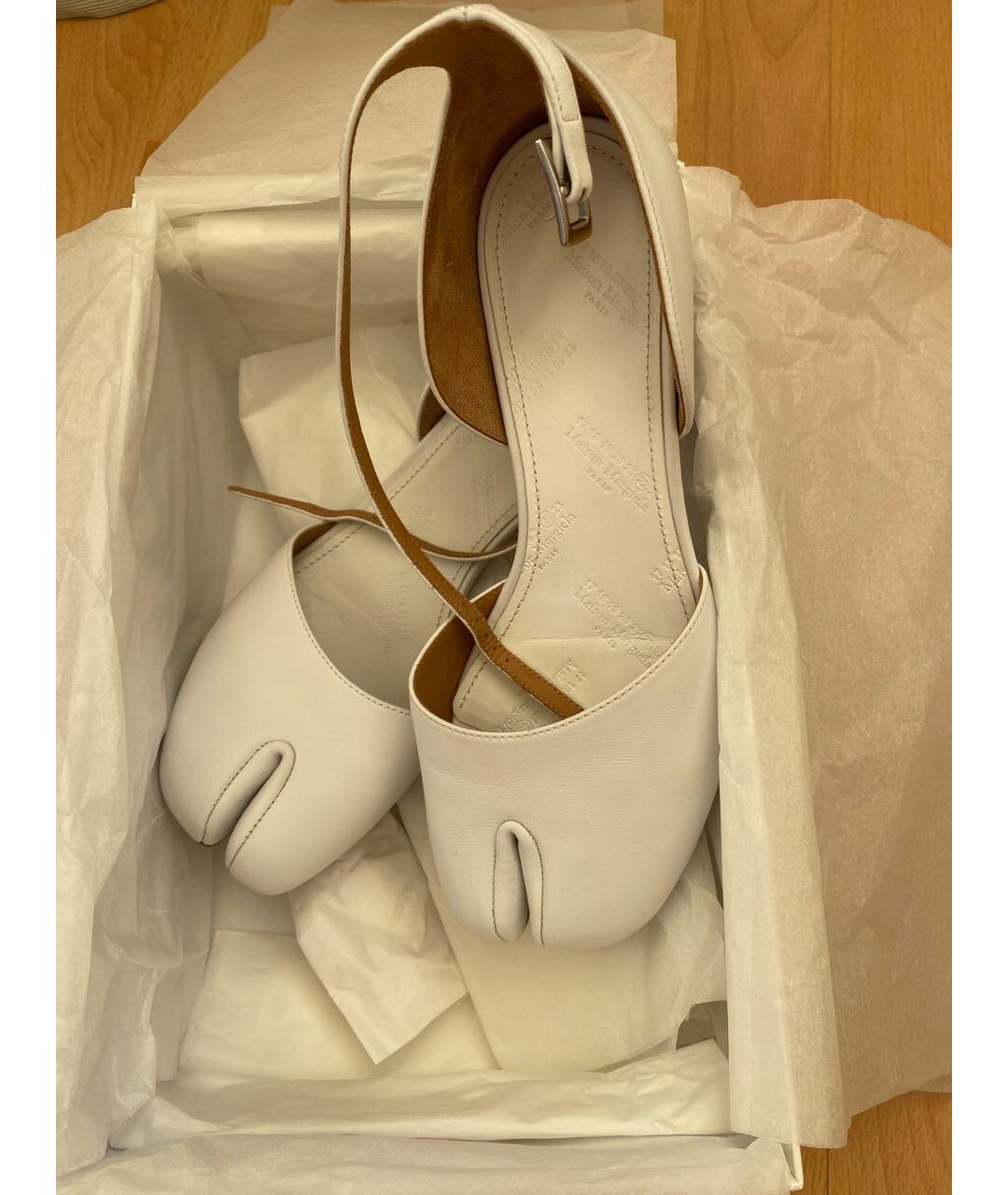 MAISON MARGIELA Белые кожаные сандалии, фото 2