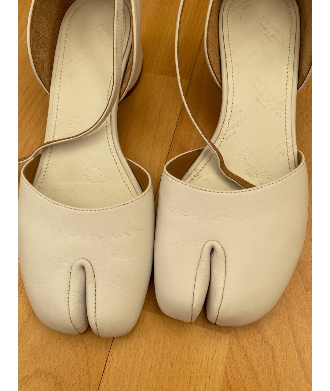 MAISON MARGIELA Белые кожаные сандалии, фото 3