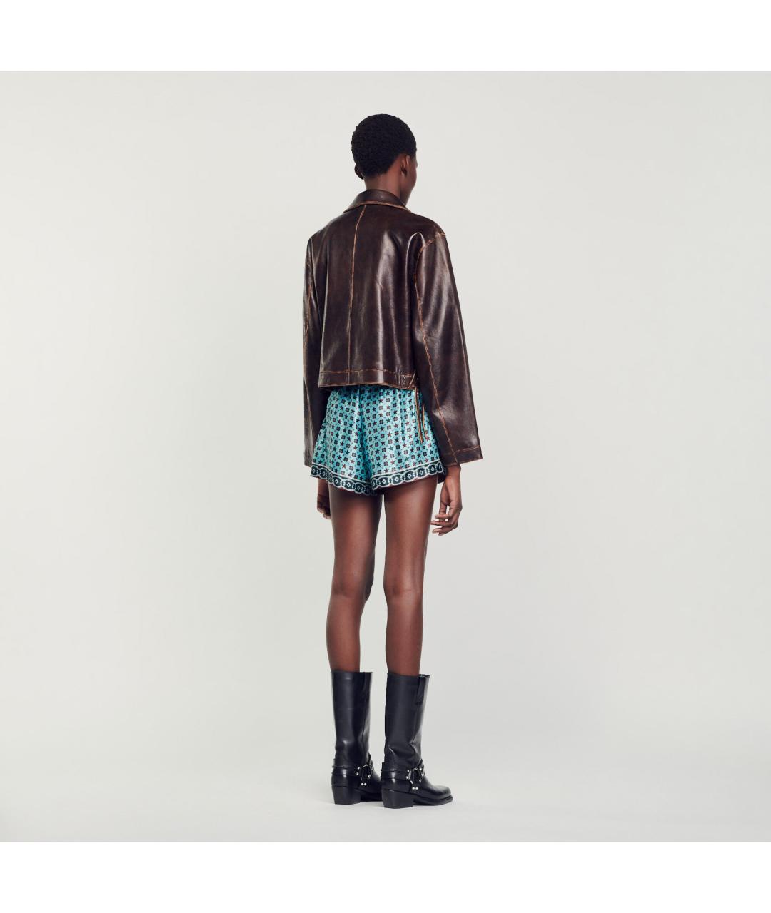 SANDRO Коричневая кожаная куртка, фото 4