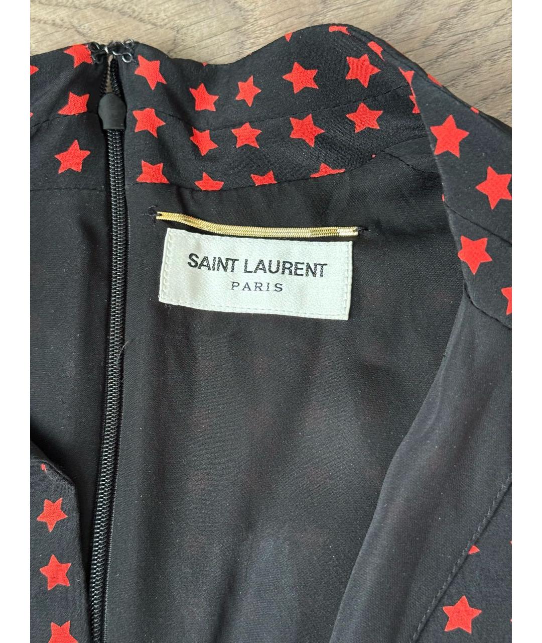 SAINT LAURENT Черное шелковое коктейльное платье, фото 3