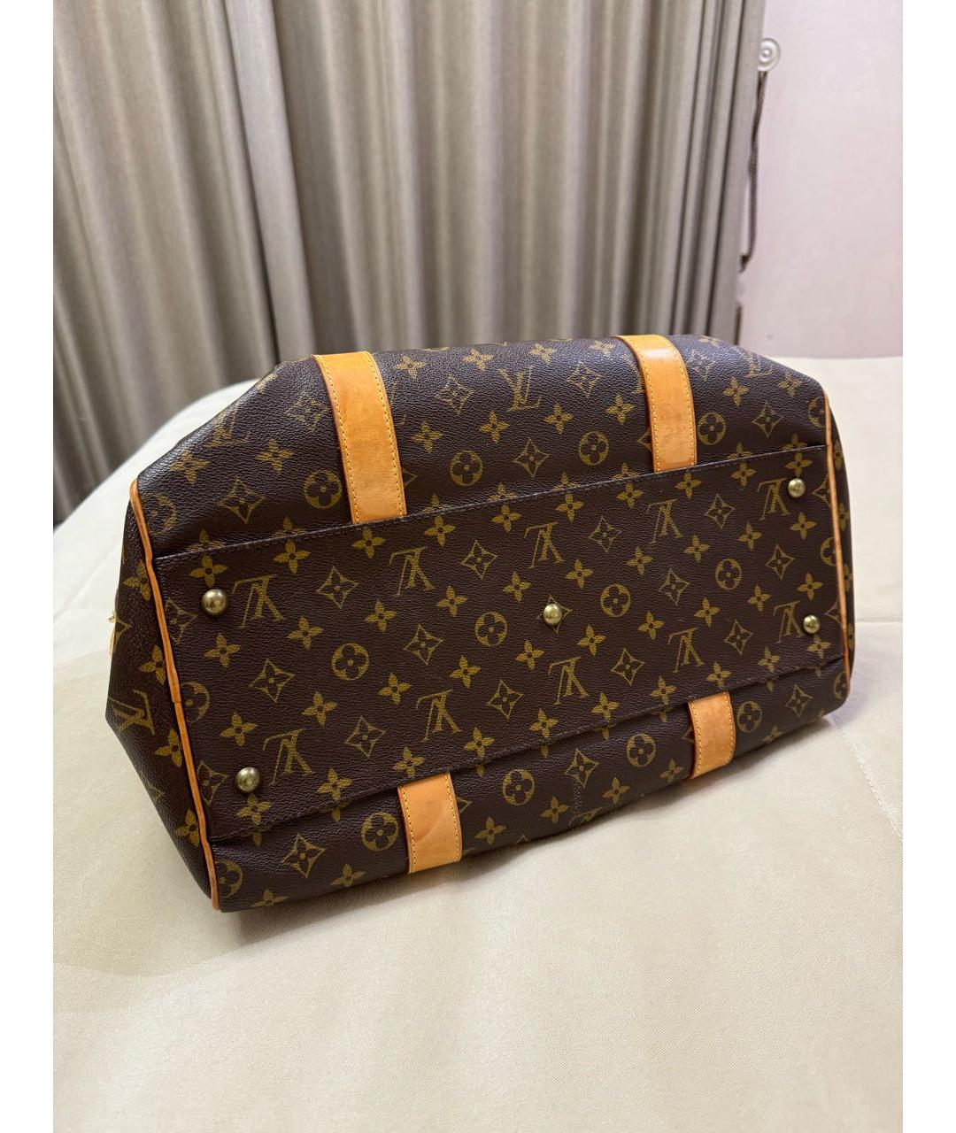 LOUIS VUITTON Коричневая кожаная дорожная/спортивная сумка, фото 3