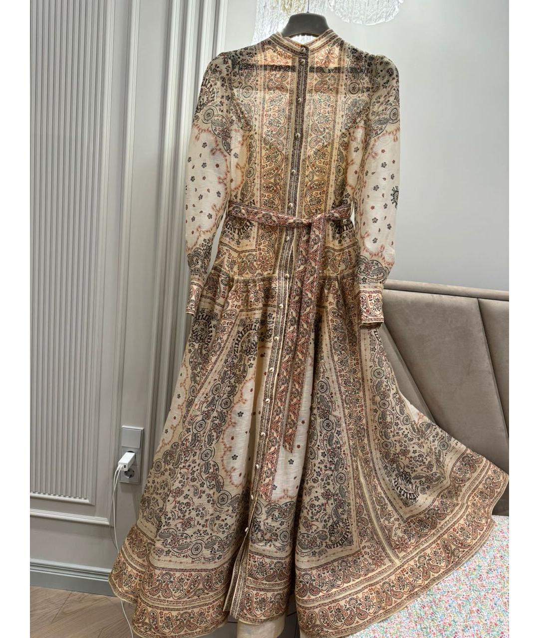 ZIMMERMANN Бежевое льняное вечернее платье, фото 2
