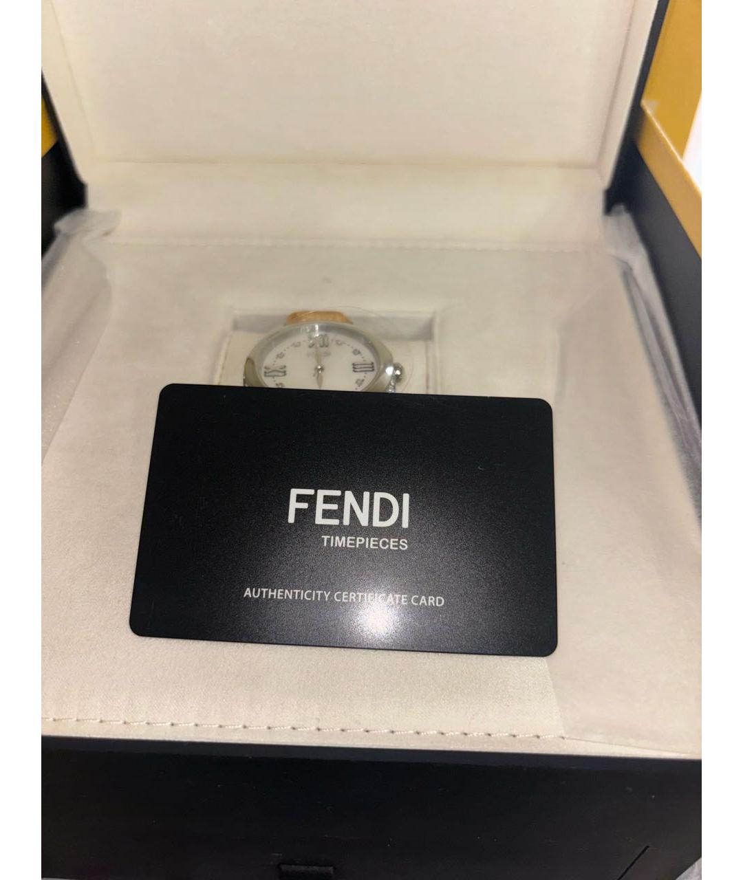 FENDI Коричневые часы из белого золота, фото 5