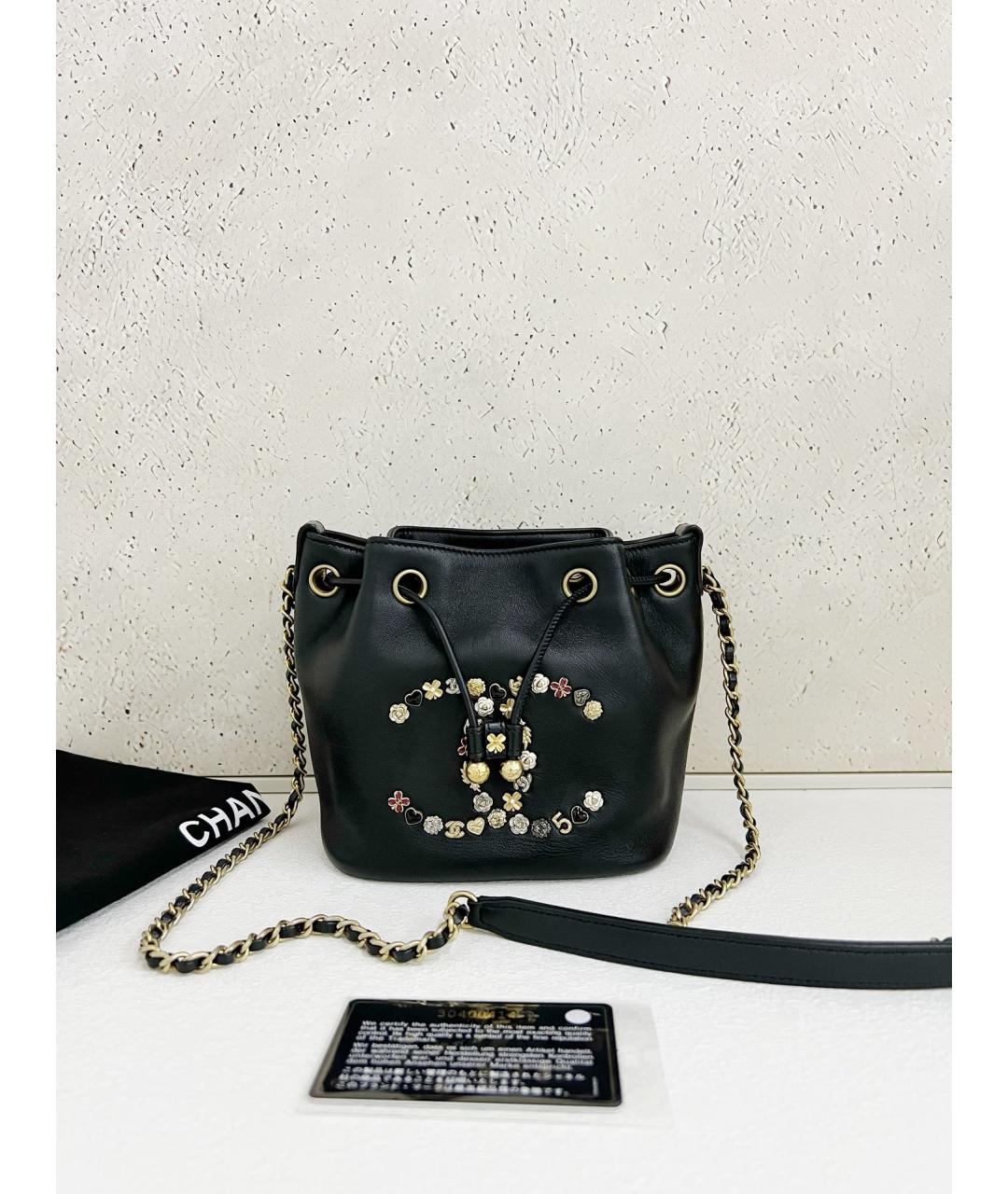 CHANEL Черная кожаная сумка через плечо, фото 4