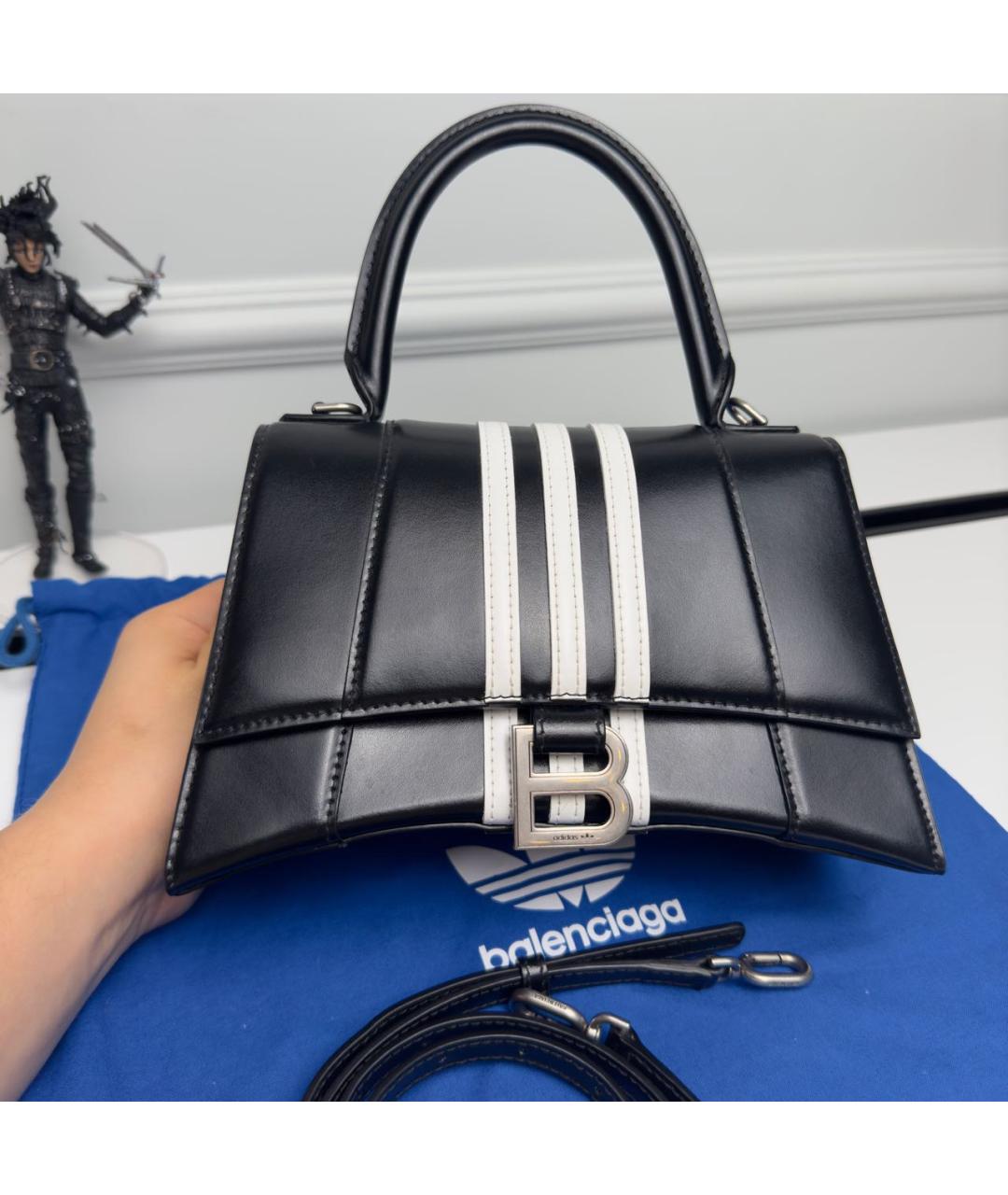 BALENCIAGA Черная кожаная сумка с короткими ручками, фото 2