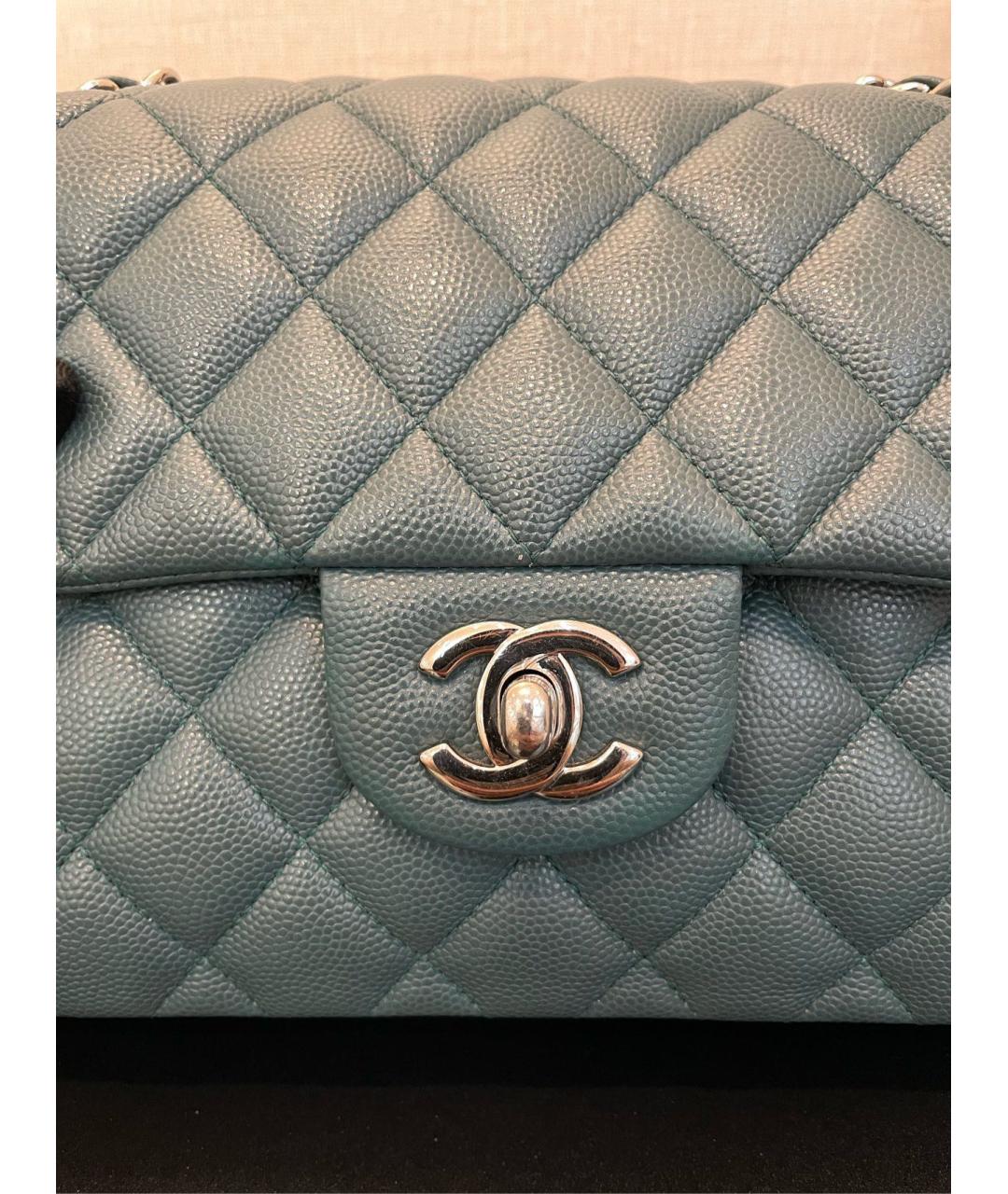CHANEL Зеленая кожаная сумка через плечо, фото 8