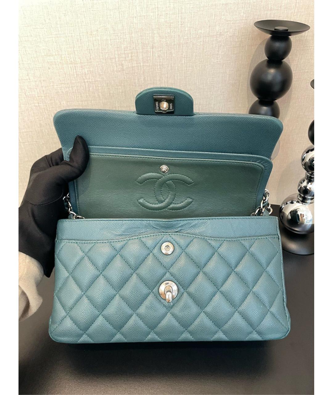 CHANEL Зеленая кожаная сумка через плечо, фото 5