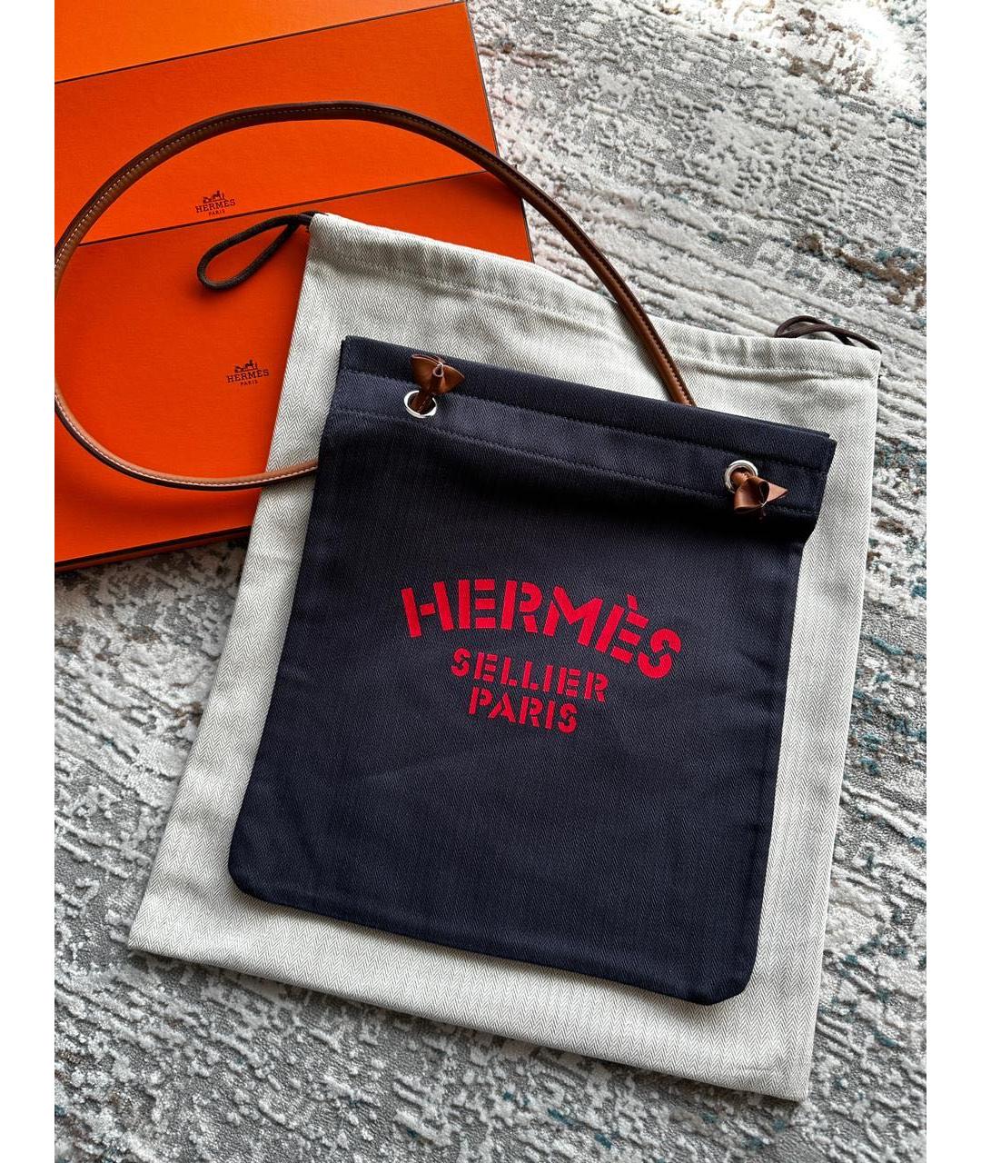 HERMES Темно-синяя пляжная сумка, фото 3