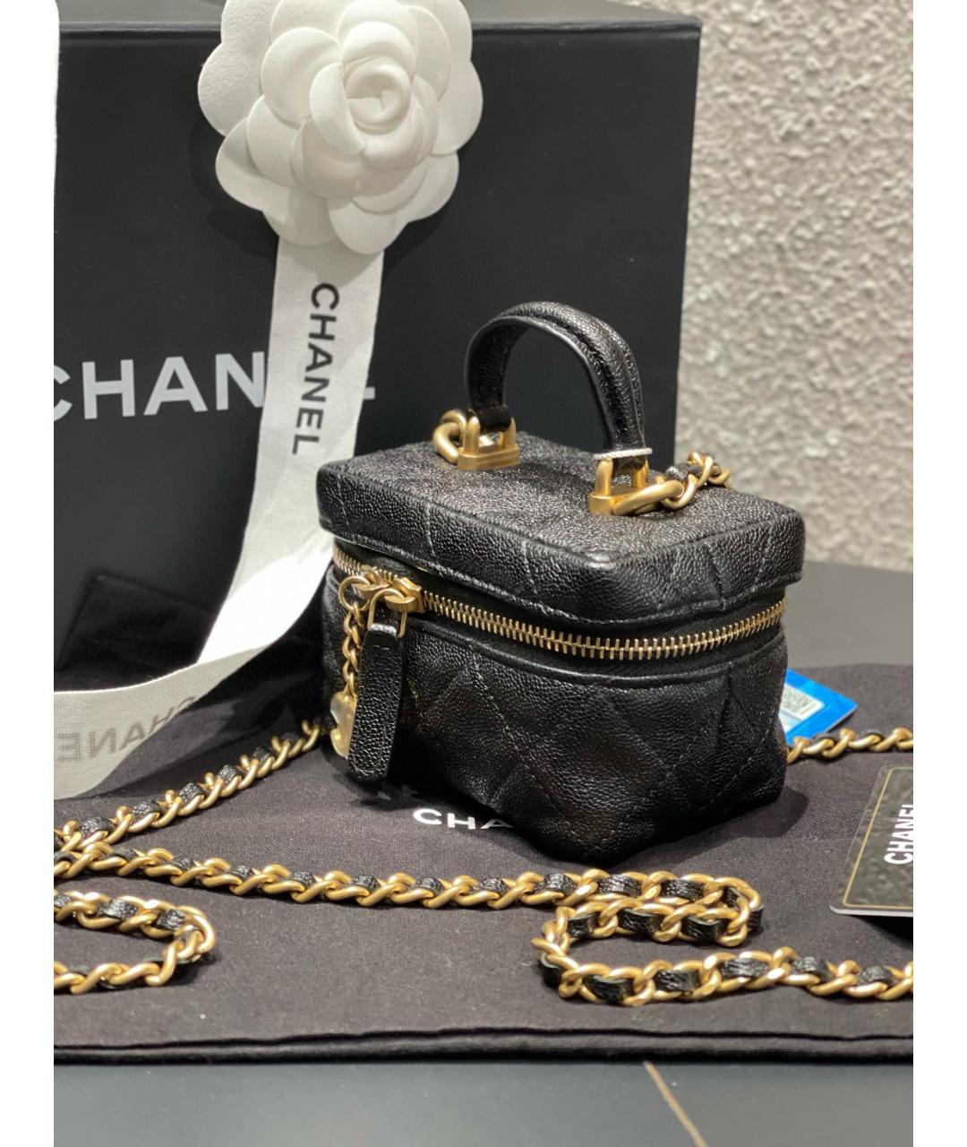 CHANEL Черная кожаная сумка через плечо, фото 6