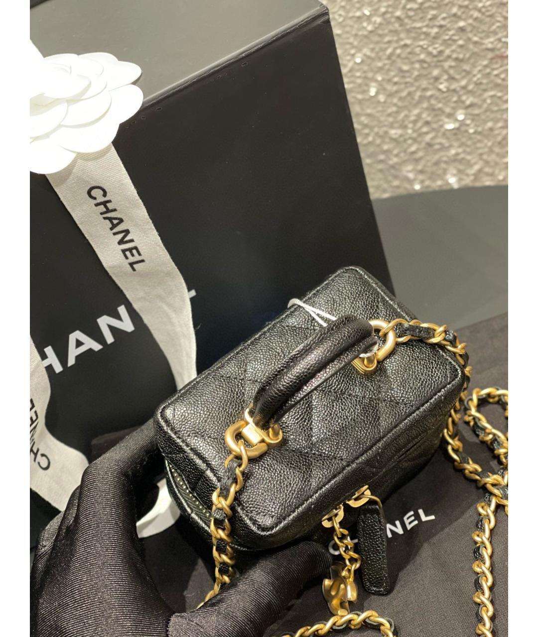 CHANEL Черная кожаная сумка через плечо, фото 8