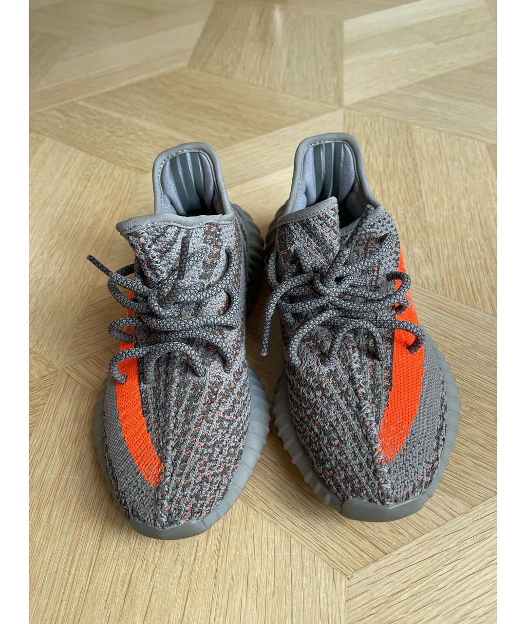 ADIDAS YEEZY Антрацитовые текстильные кроссовки, фото 2