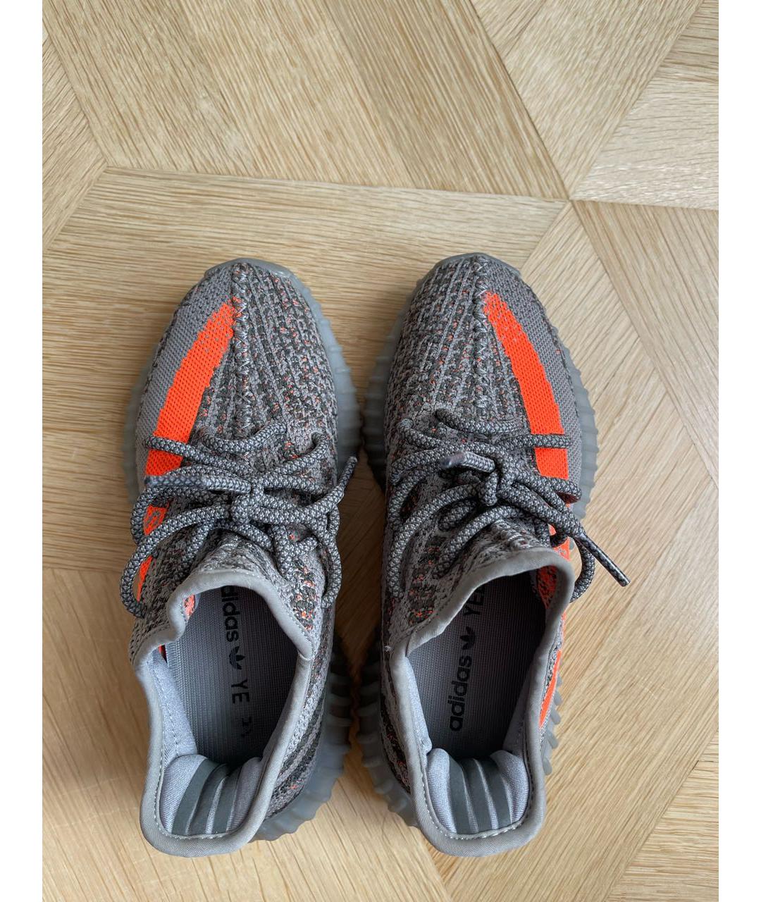 ADIDAS YEEZY Антрацитовые текстильные кроссовки, фото 3