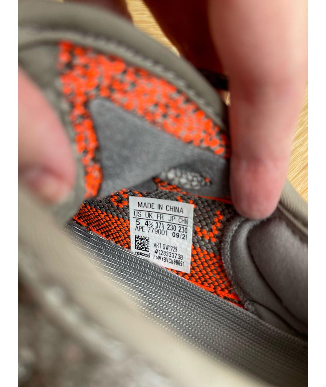 ADIDAS YEEZY Антрацитовые текстильные кроссовки, фото 5