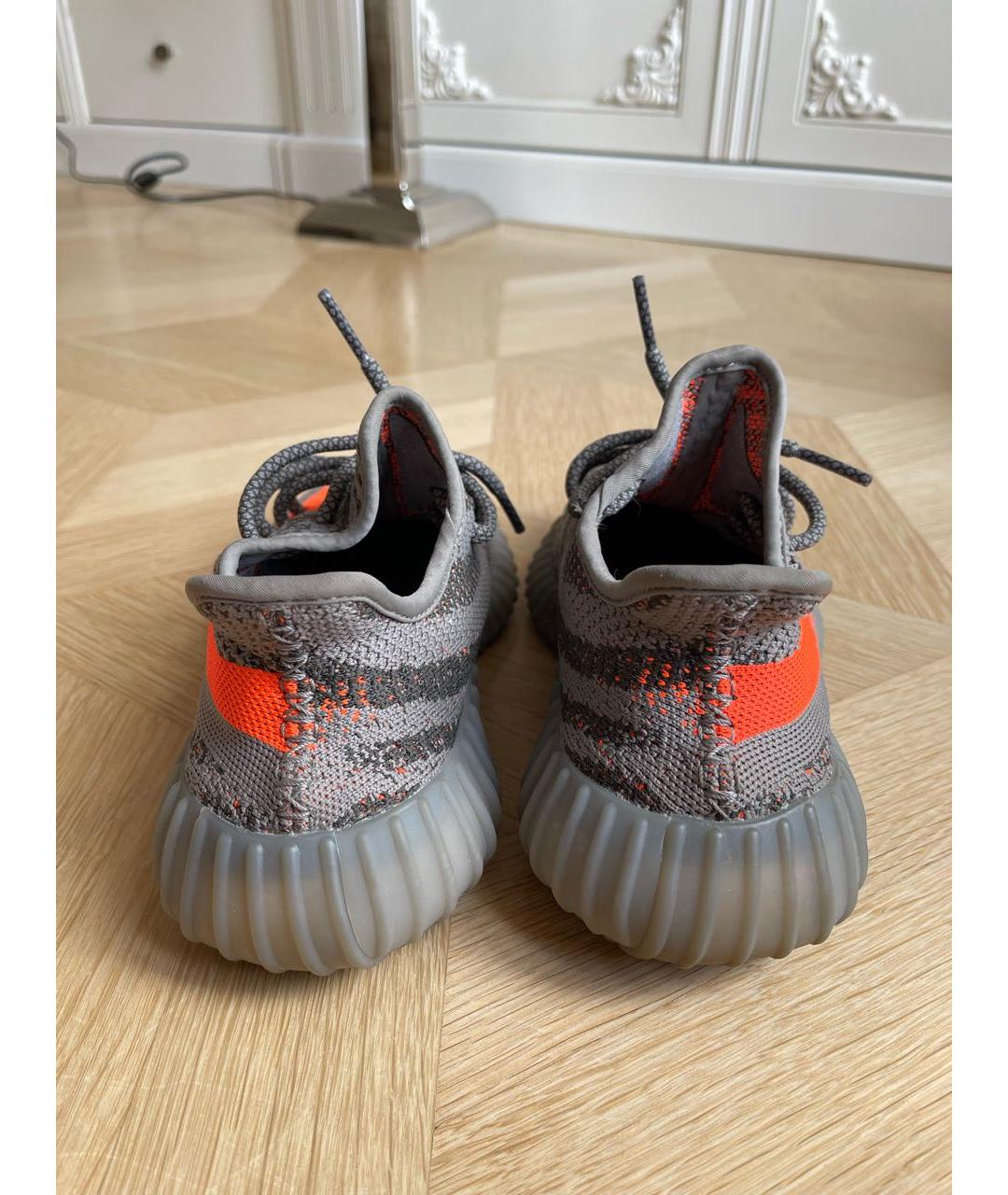 ADIDAS YEEZY Антрацитовые текстильные кроссовки, фото 4