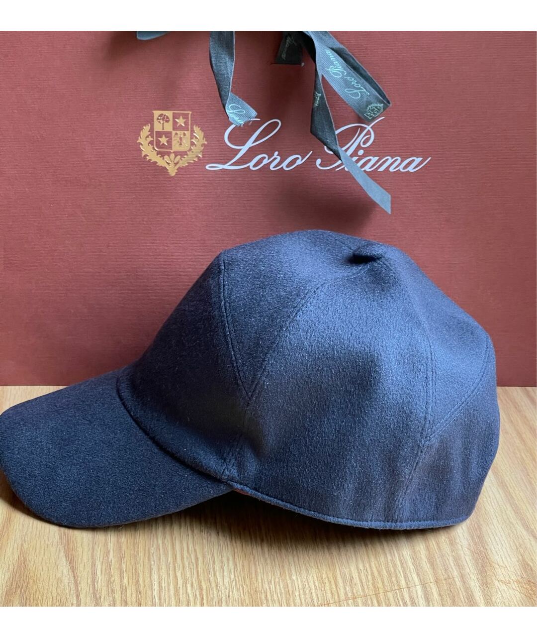 LORO PIANA Темно-синяя кашемировая кепка, фото 3