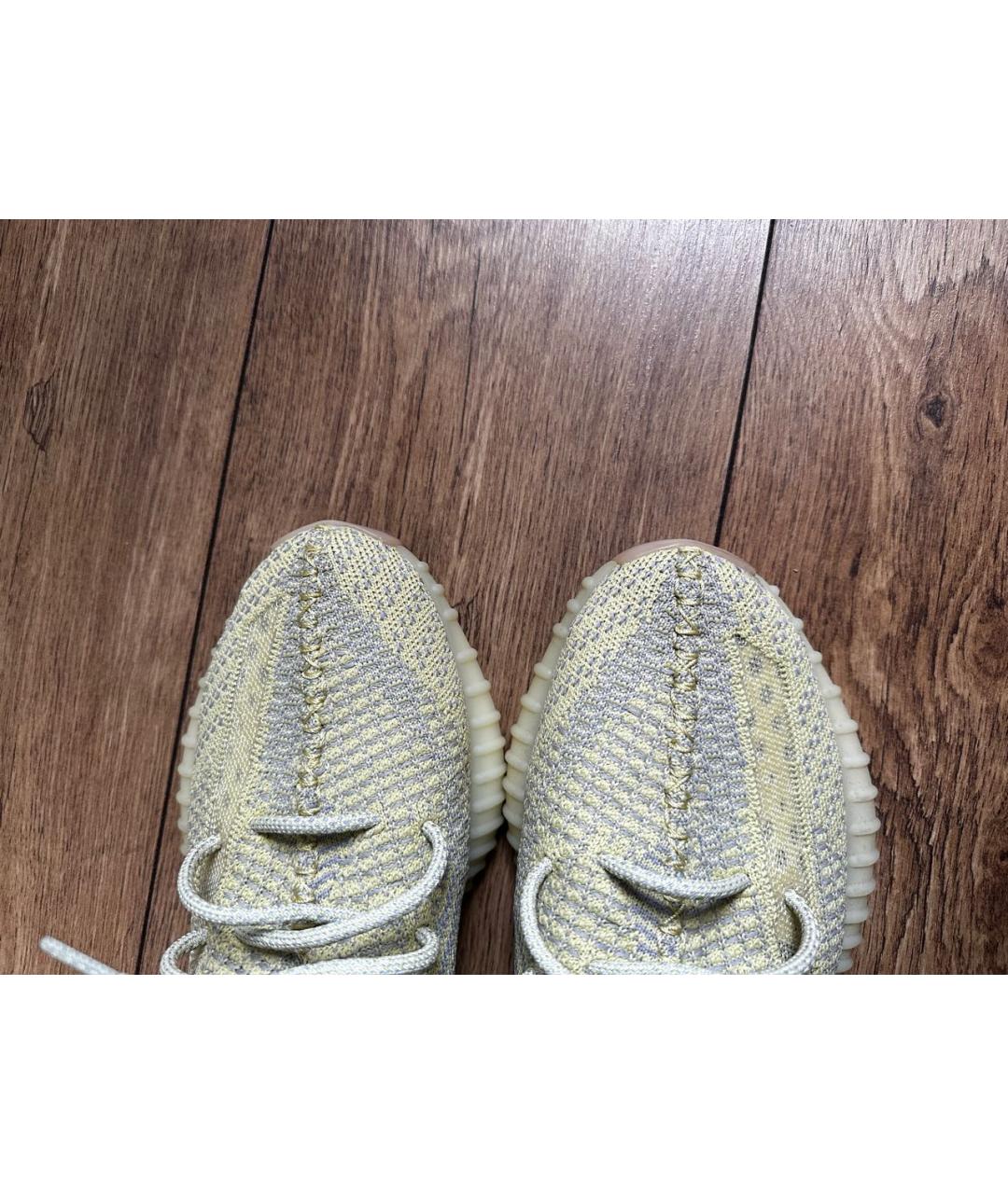 ADIDAS YEEZY Зеленые текстильные низкие кроссовки / кеды, фото 2