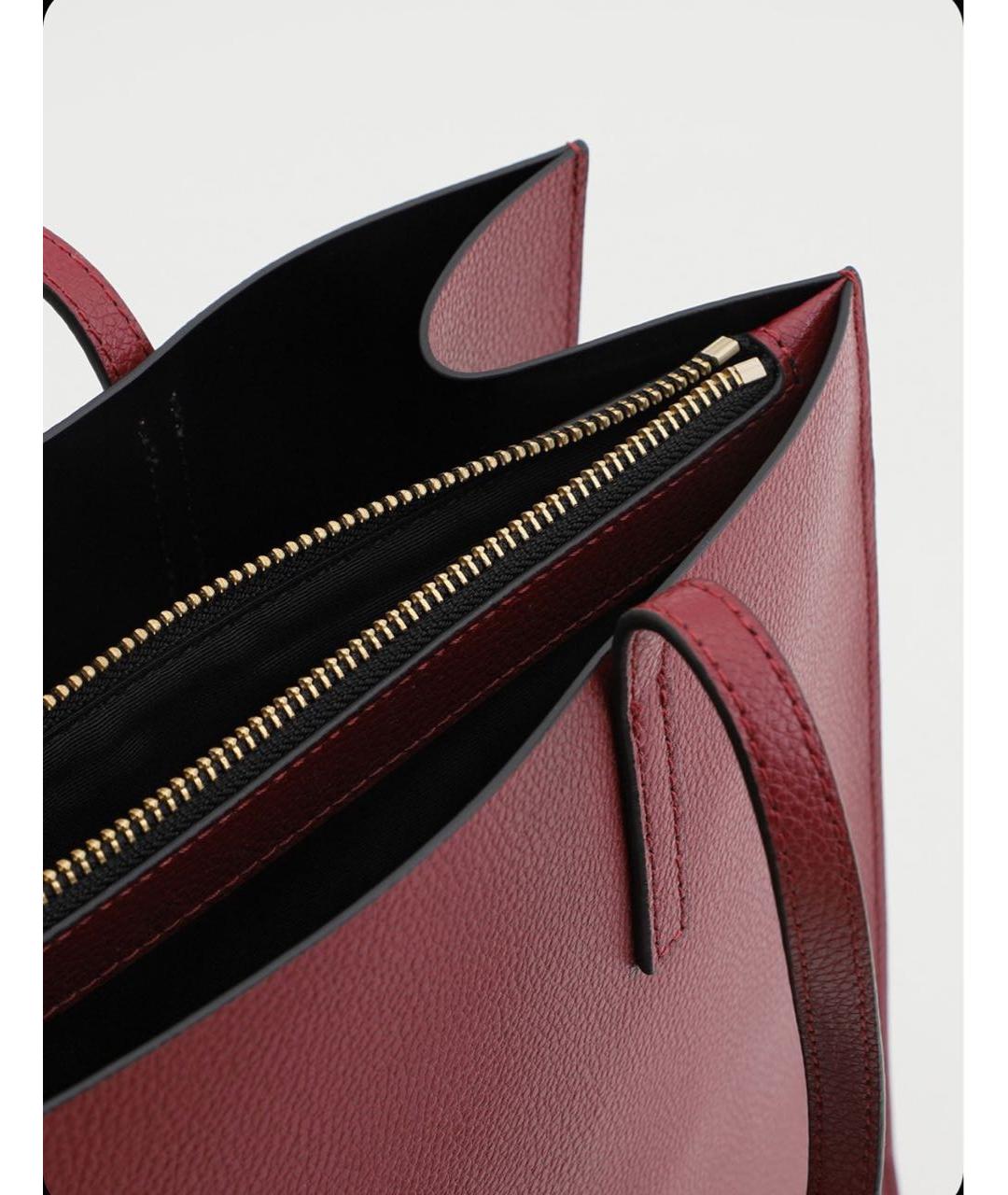 MARC JACOBS Бордовая кожаная сумка тоут, фото 4