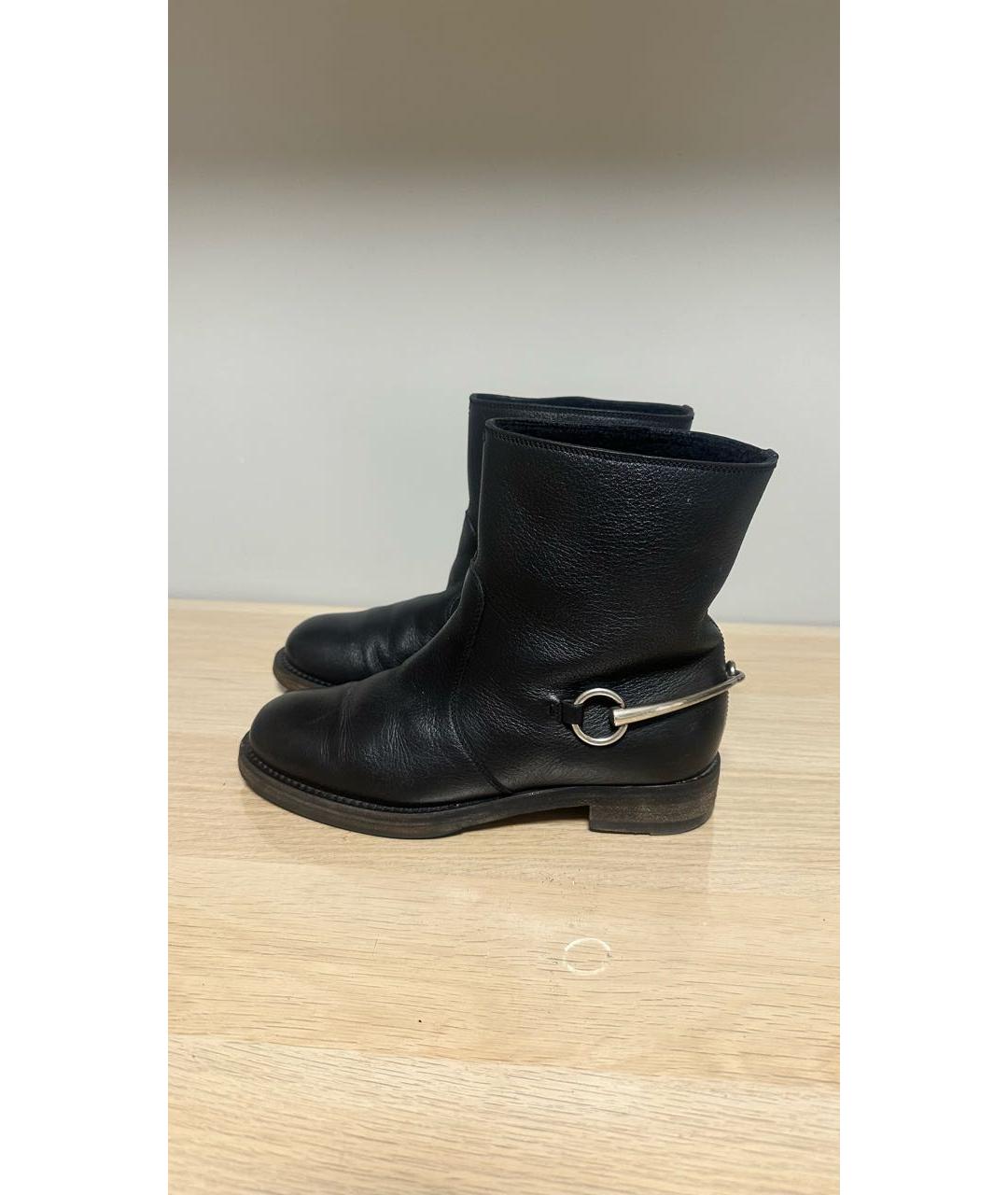 GUCCI Черные кожаные полусапоги, фото 5