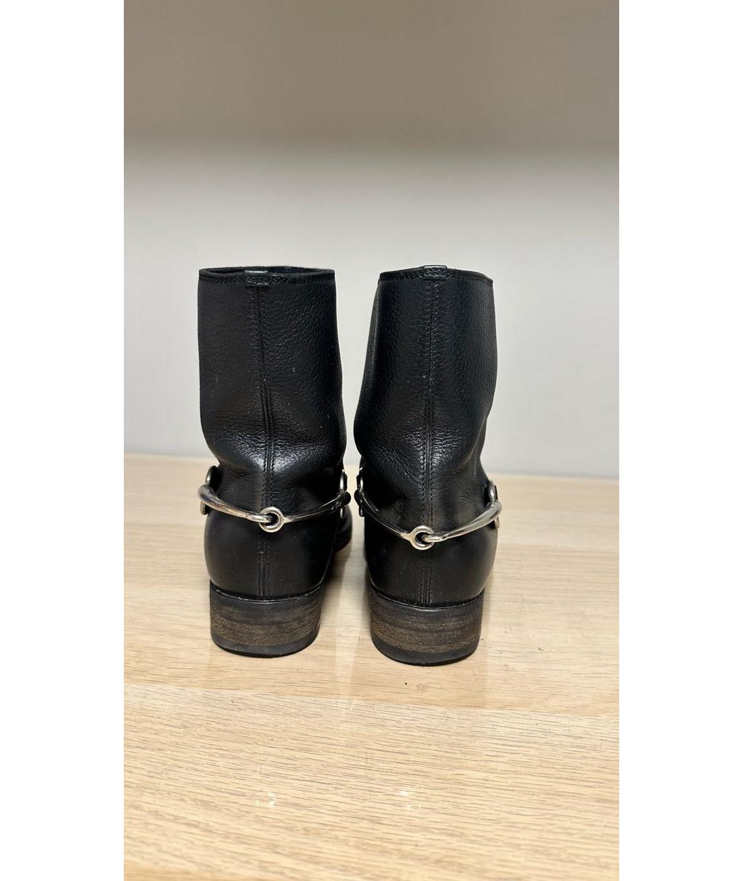 GUCCI Черные кожаные полусапоги, фото 4
