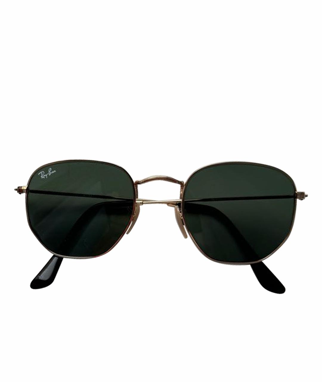 RAY BAN Коричневые металлические солнцезащитные очки, фото 1