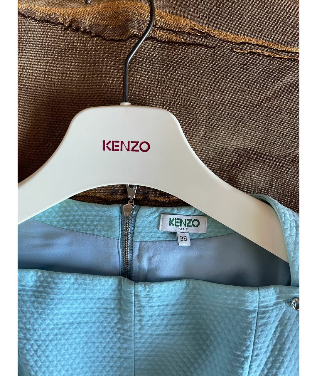 KENZO Голубое хлопковое коктейльное платье, фото 3