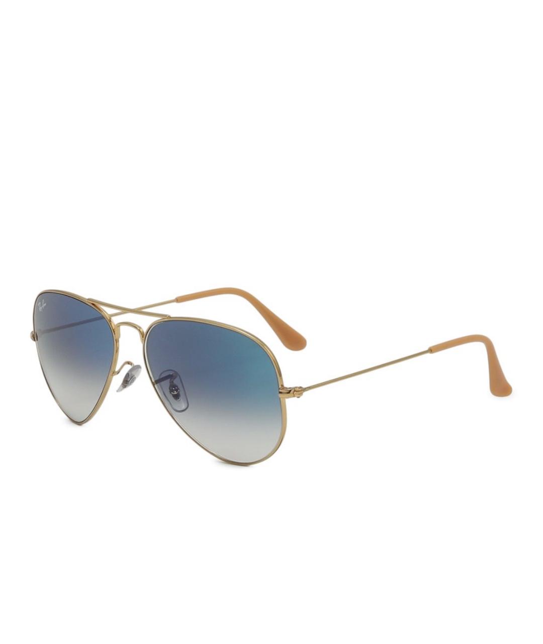 RAY BAN Золотые металлические солнцезащитные очки, фото 2