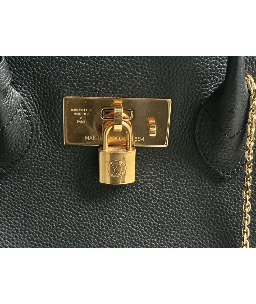 LOUIS VUITTON Черная кожаная сумка тоут, фото 6