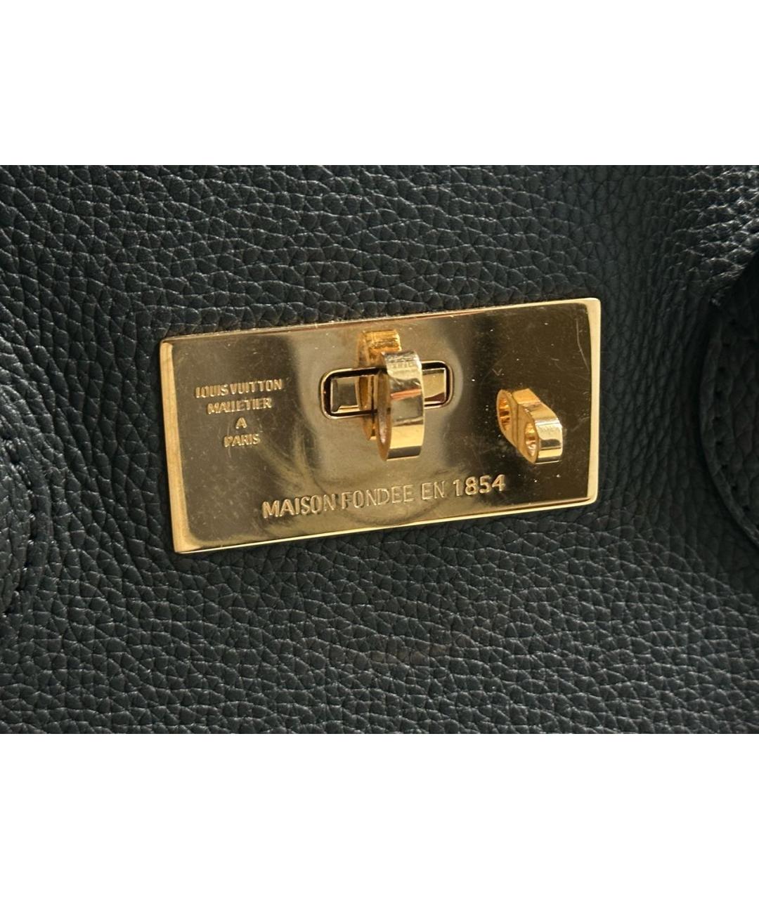 LOUIS VUITTON Черная кожаная сумка тоут, фото 7