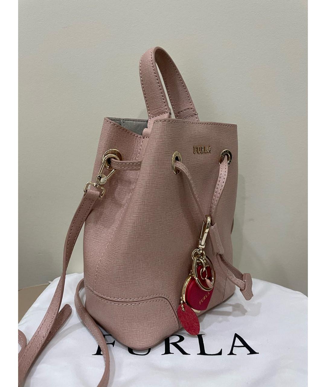 FURLA Бежевая кожаная сумка через плечо, фото 2