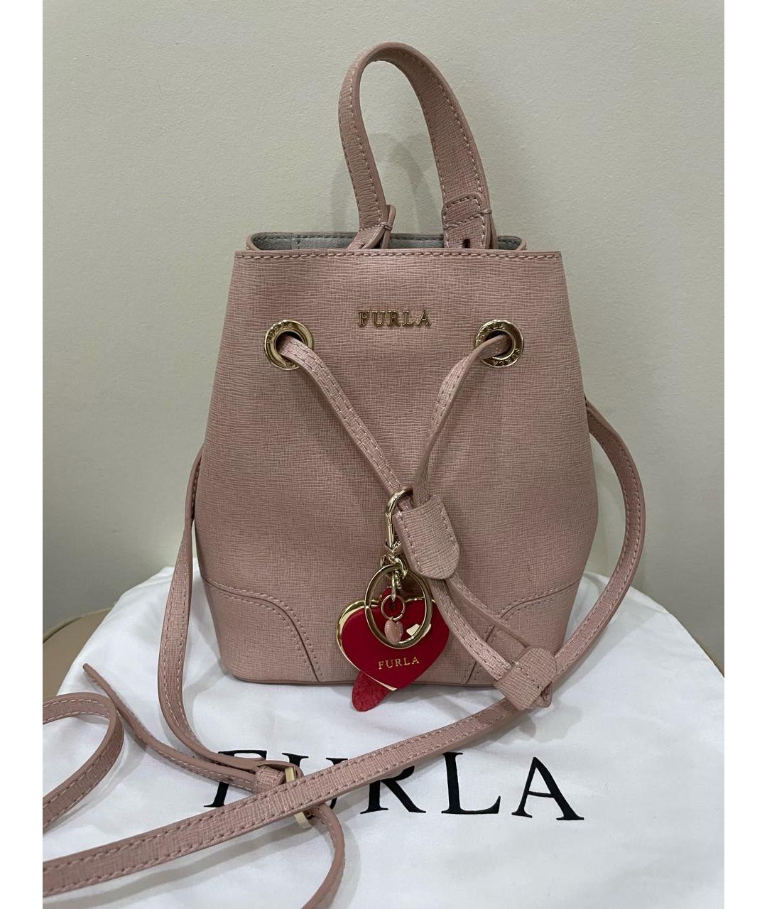 FURLA Бежевая кожаная сумка через плечо, фото 5