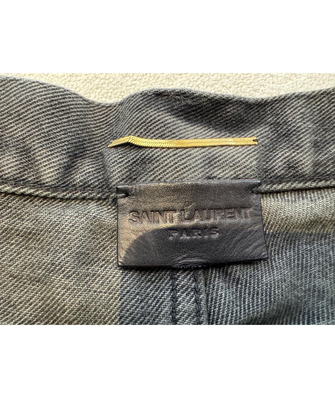 SAINT LAURENT Серые деним шорты, фото 3