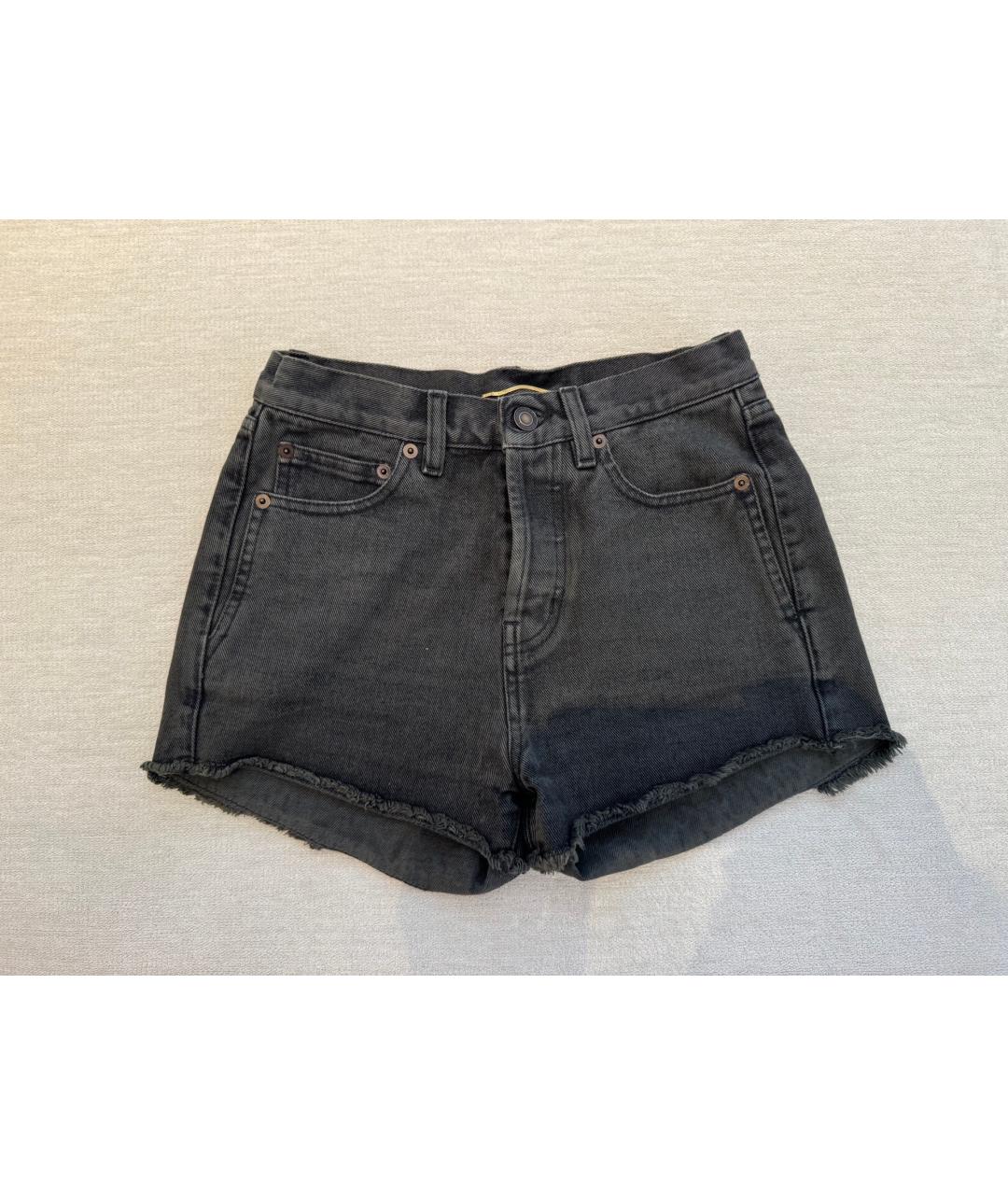 SAINT LAURENT Серые деним шорты, фото 7