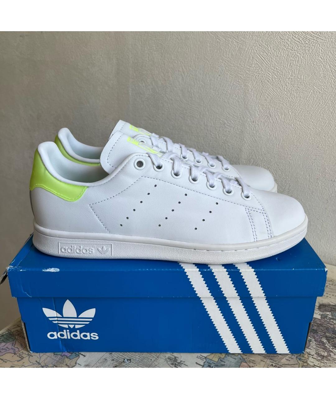 ADIDAS Белые кожаные кроссовки, фото 2