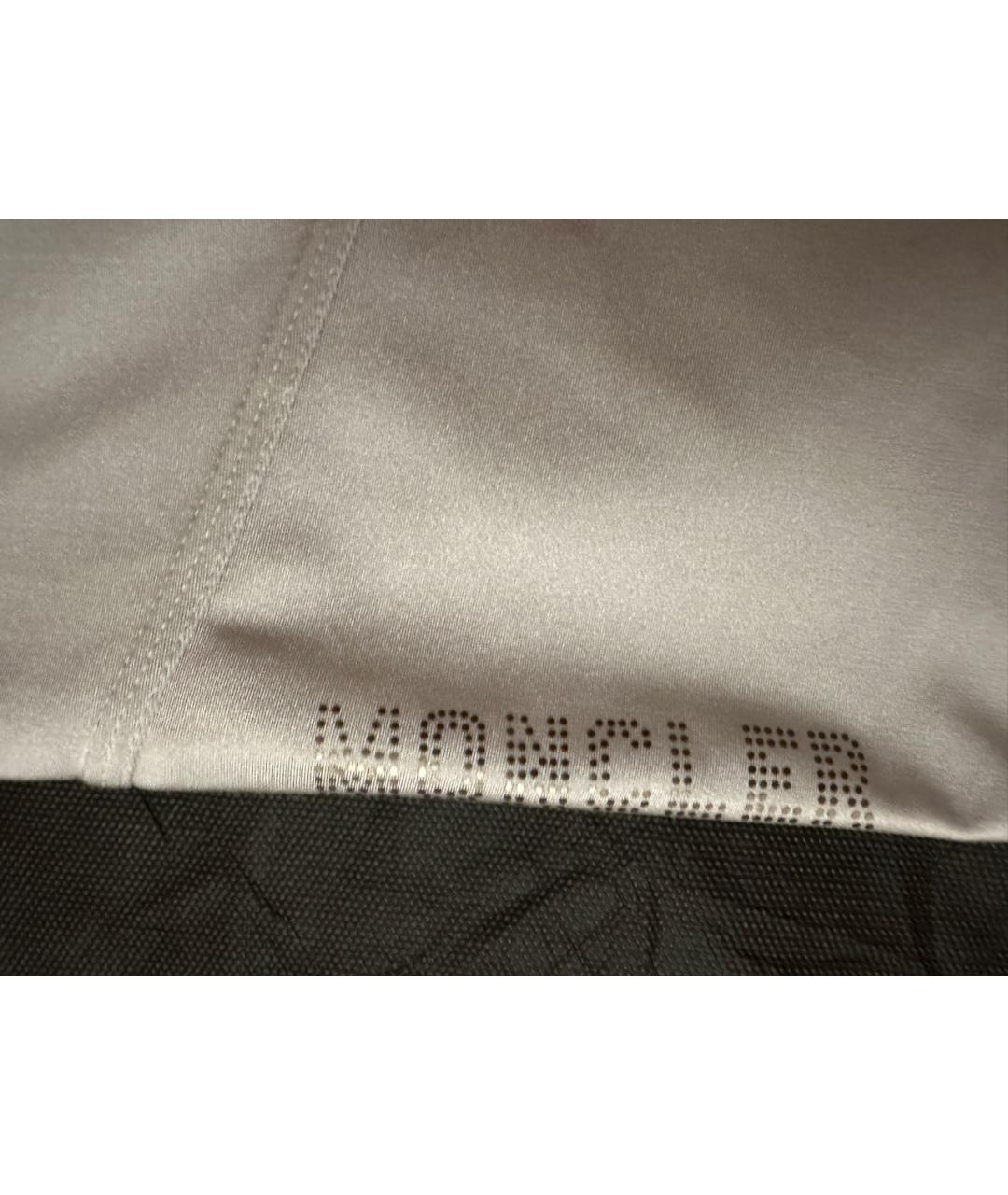 MONCLER Серебряные полиамидовые леггинсы и велосипедки, фото 7