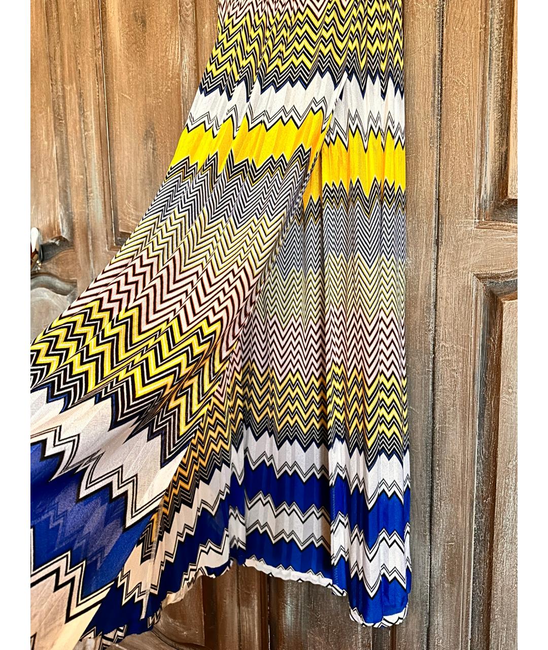 MISSONI MARE Желтая вискозная юбка макси, фото 4