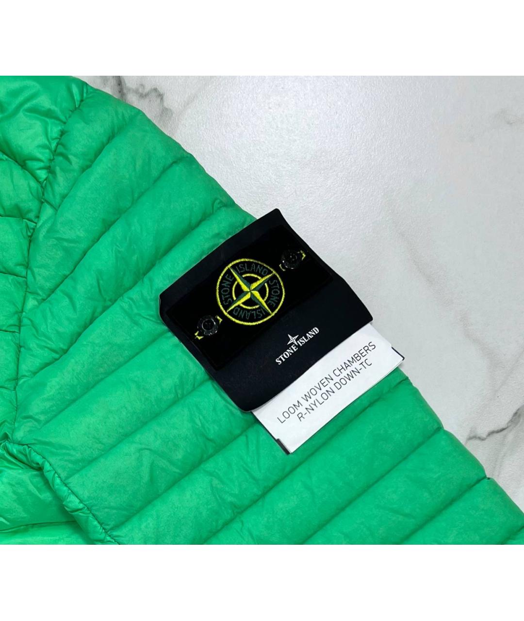 STONE ISLAND Зеленый пуховик, фото 3