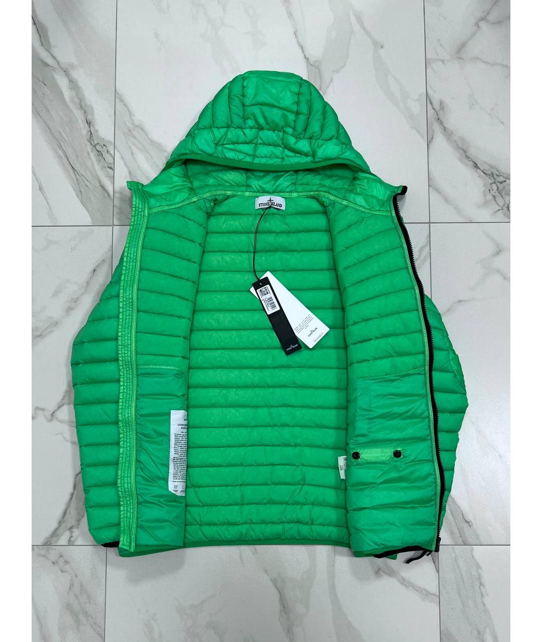 STONE ISLAND Зеленый пуховик, фото 5