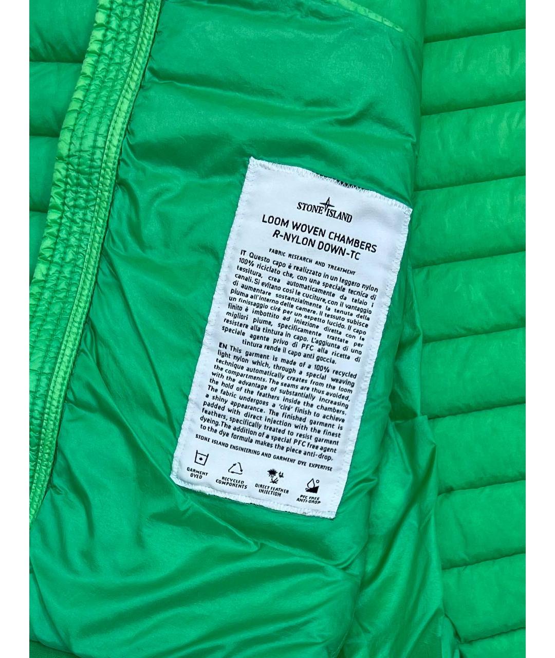 STONE ISLAND Зеленый пуховик, фото 6