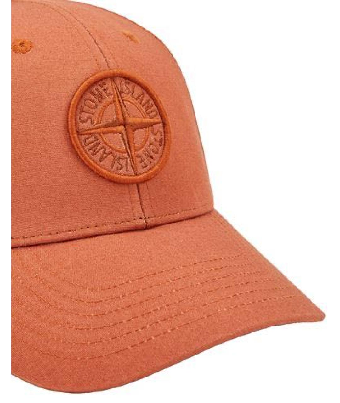 STONE ISLAND Оранжевая хлопковая кепка/бейсболка, фото 3