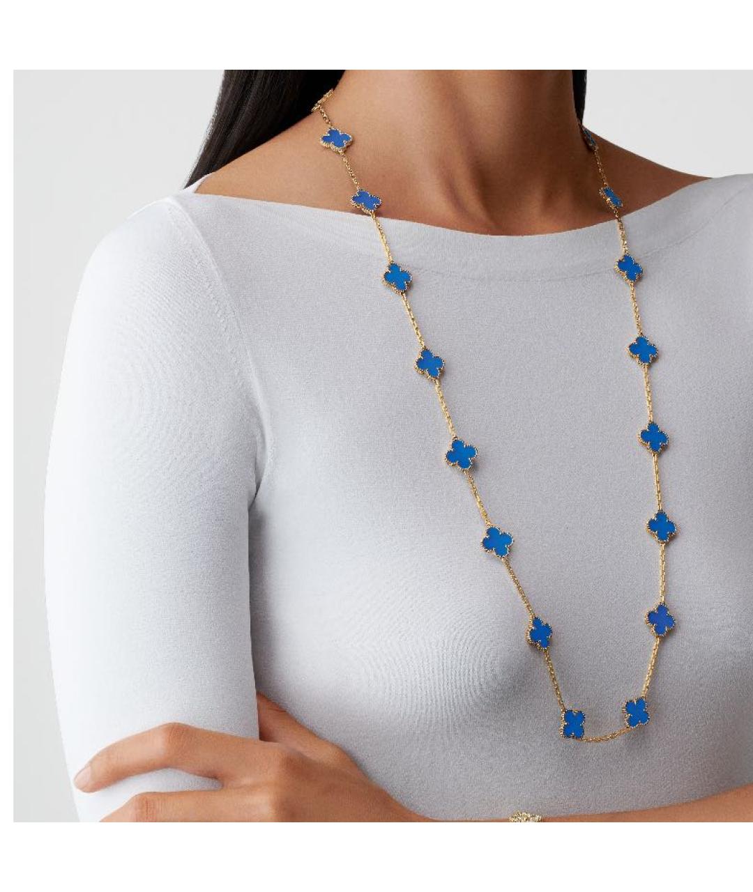 VAN CLEEF & ARPELS Голубое колье из желтого золота, фото 3