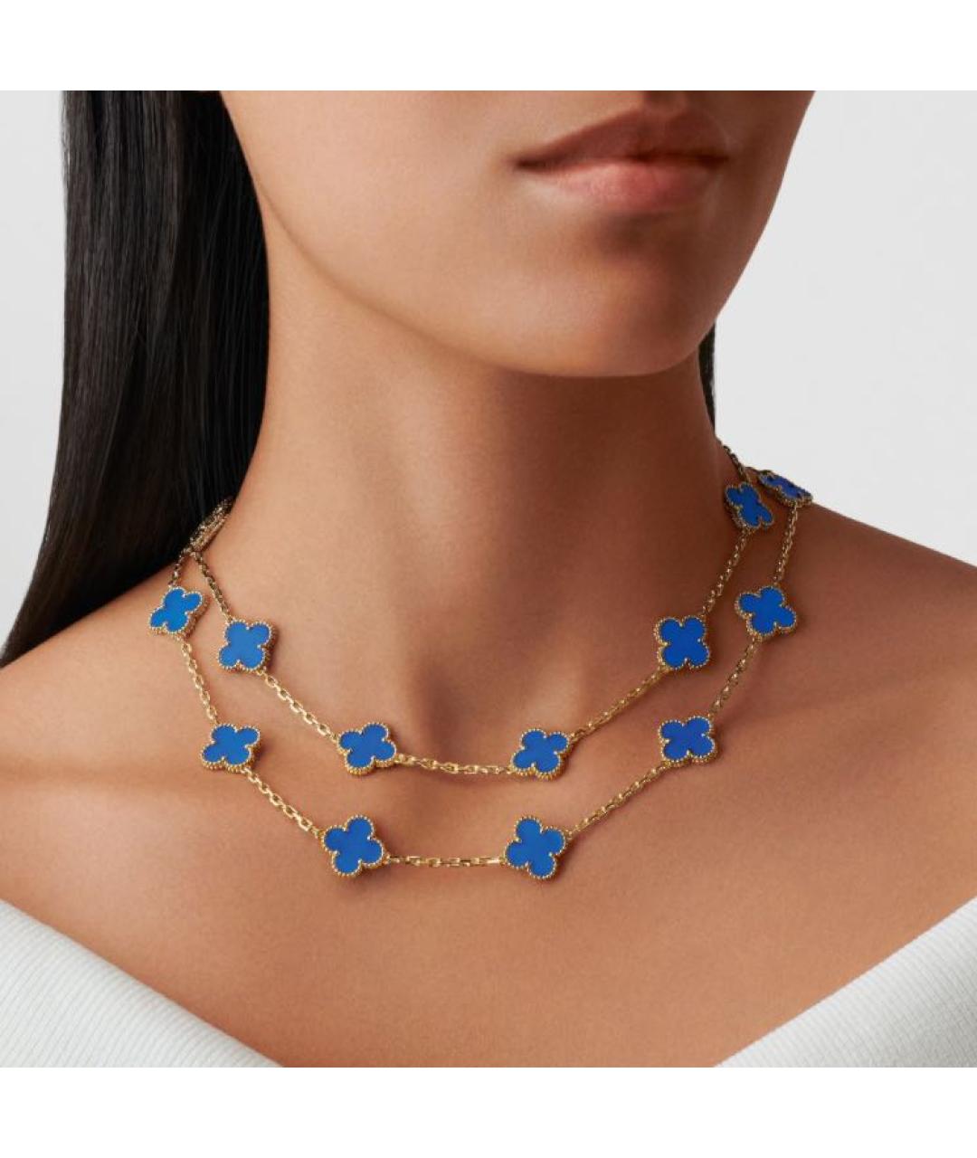 VAN CLEEF & ARPELS Голубое колье из желтого золота, фото 4