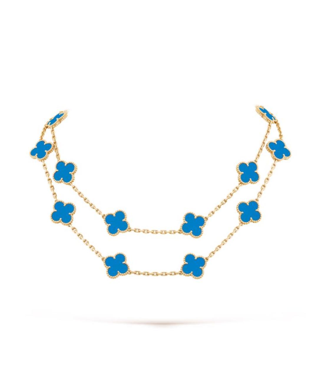 VAN CLEEF & ARPELS Голубое колье из желтого золота, фото 2