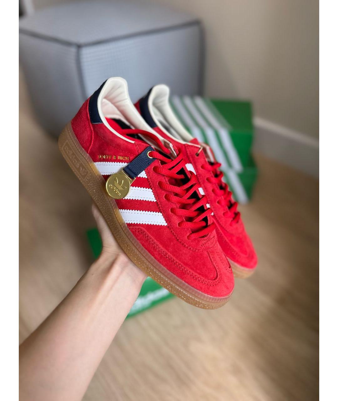 ADIDAS Красные замшевые кеды, фото 2