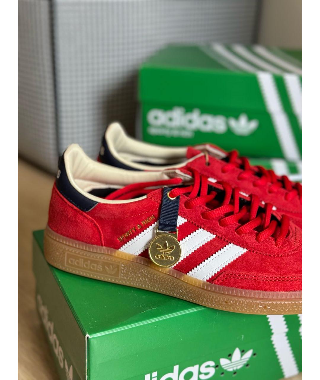 ADIDAS Красные замшевые кеды, фото 4