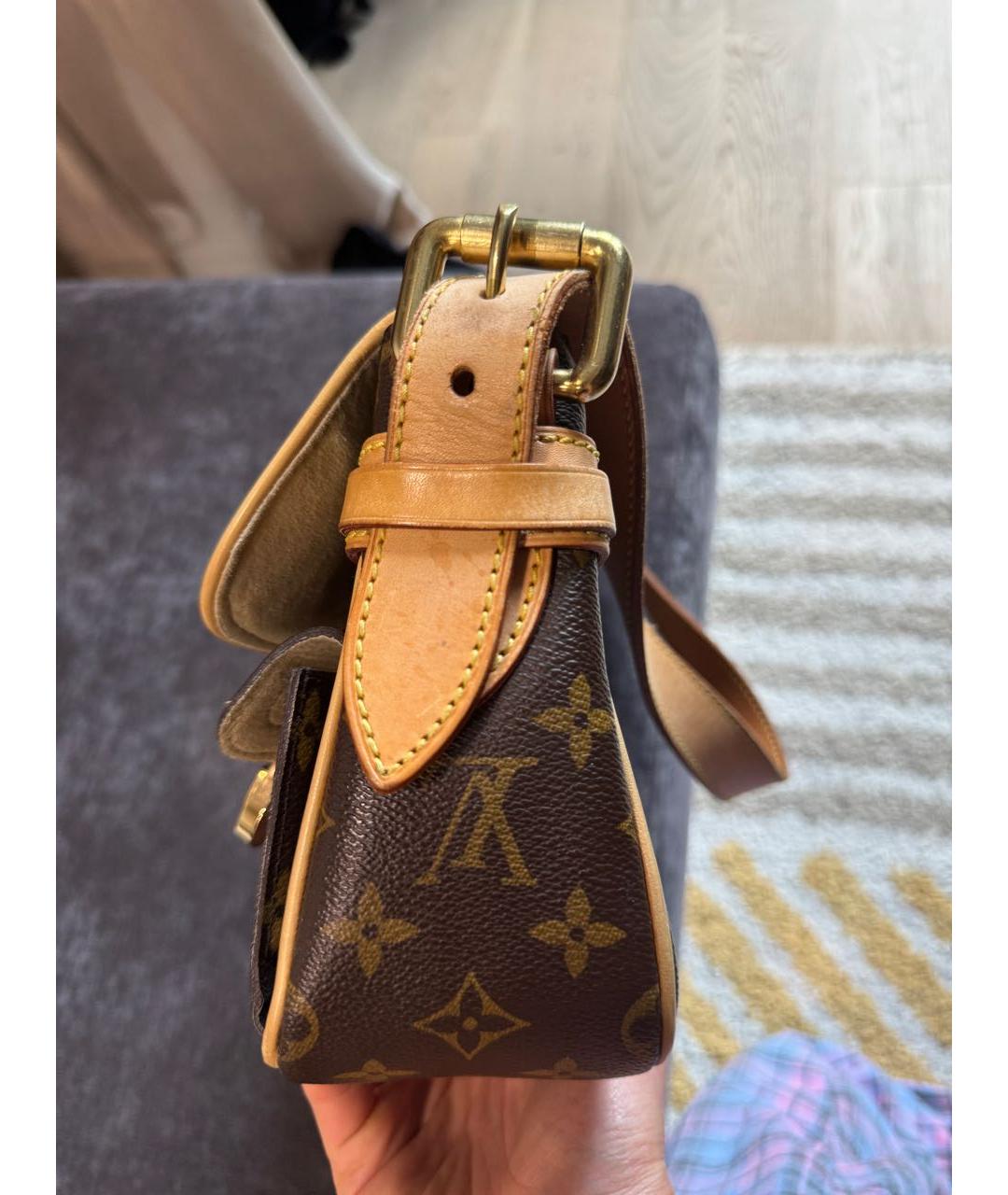 LOUIS VUITTON Коричневая кожаная сумка через плечо, фото 2