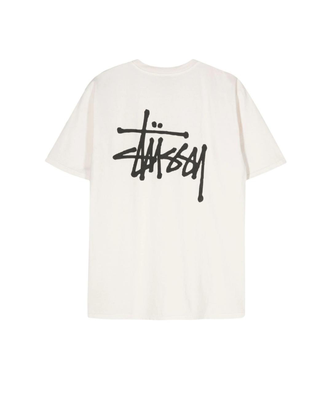 STUSSY Бежевая хлопковая футболка, фото 2