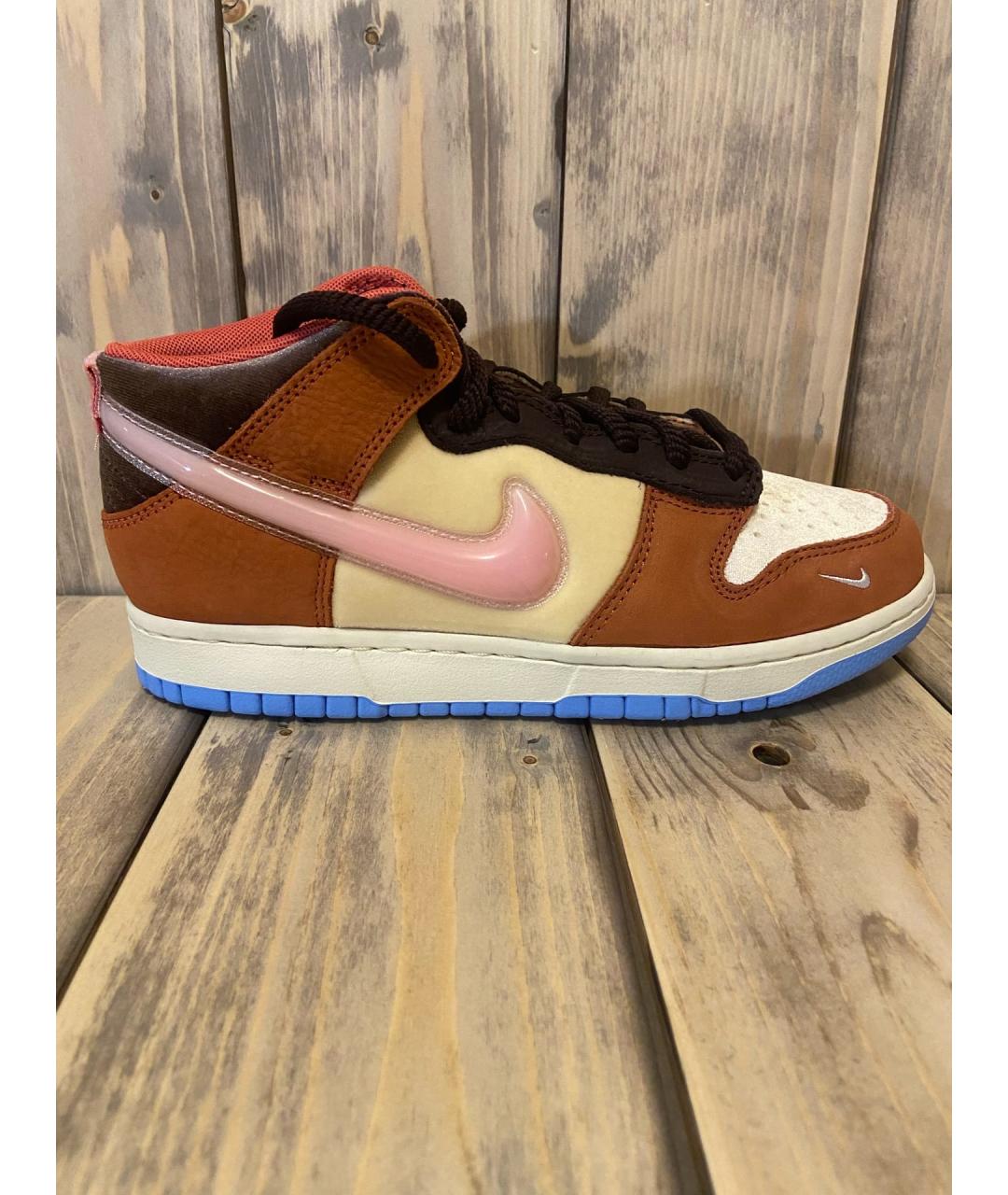 NIKE Коричневые нубуковые кроссовки, фото 7