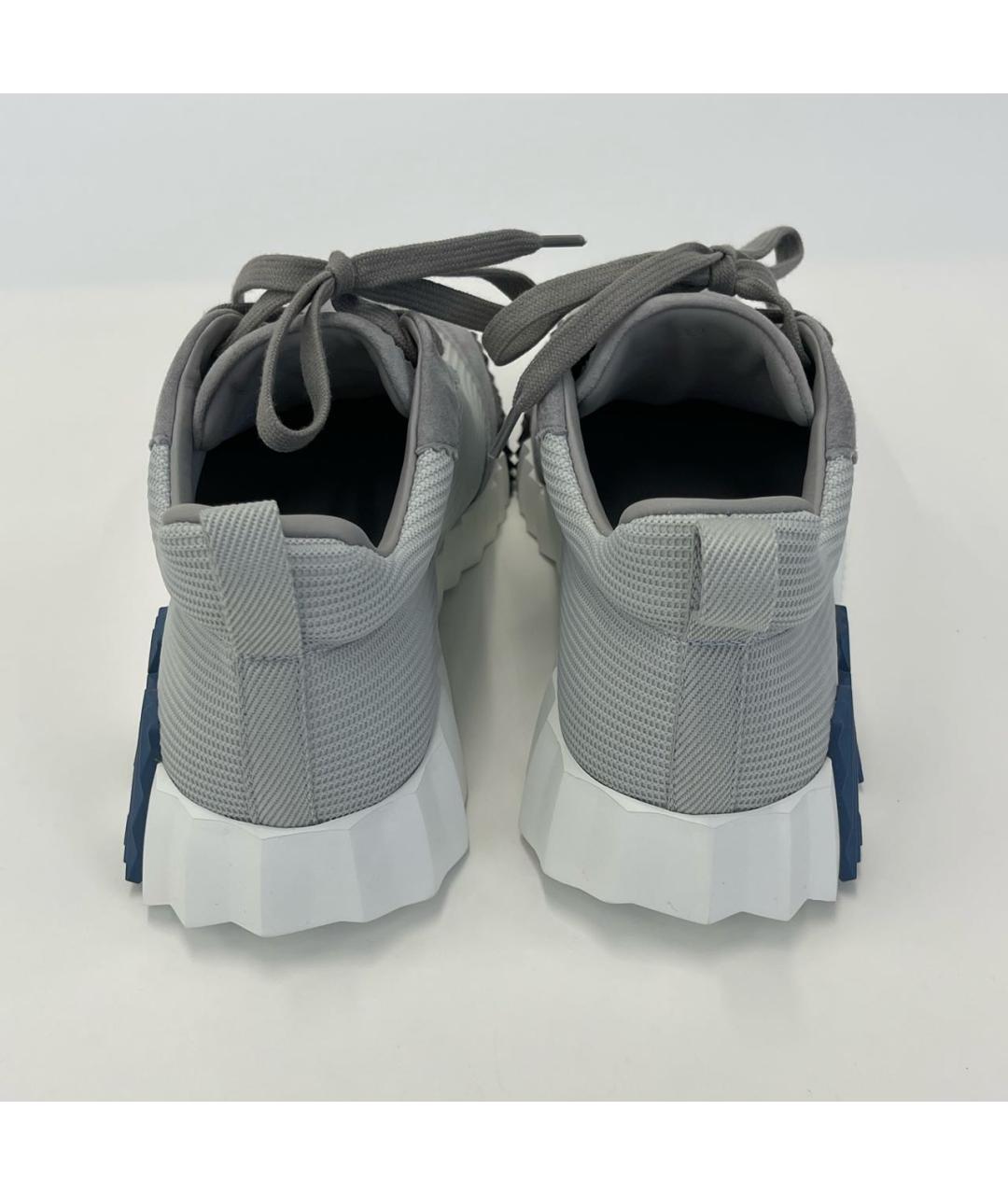HERMES Серые текстильные кроссовки, фото 4