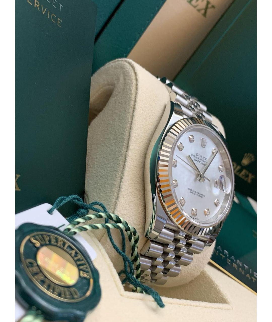 ROLEX Зеленые часы из белого золота, фото 5